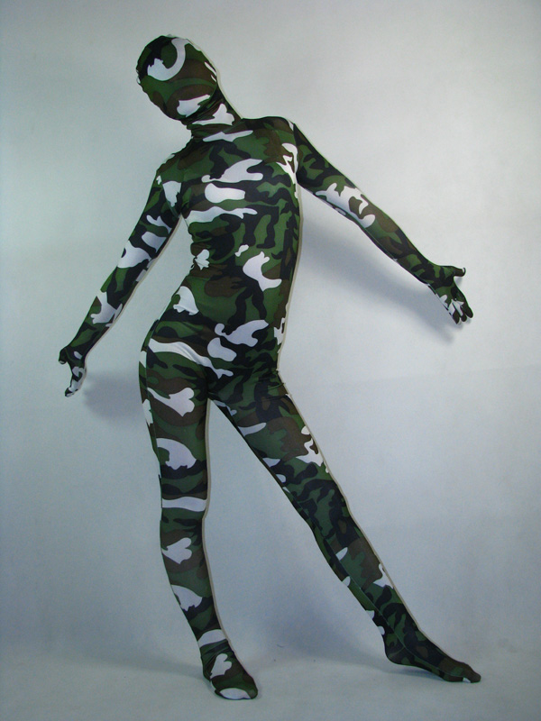 Camouflage Spandex Lycra Full Body Zentai Suit - Click Image to Close